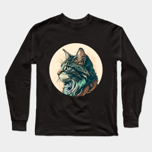 Cat Colorful Cute Funny Lover Long Sleeve T-Shirt